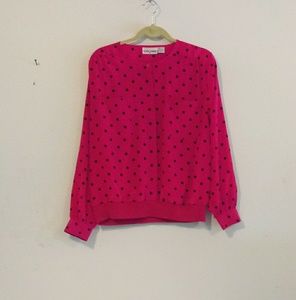 Alfred Dunner| Pink Polka Dot Blouse